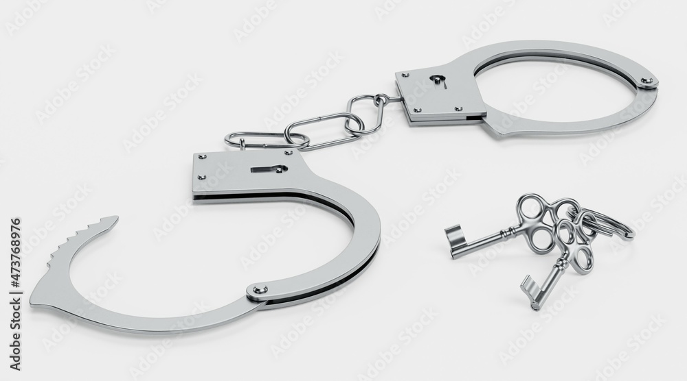 Realistic 3D Render of Handcuffs Realistic 3D Render of Handcuffs