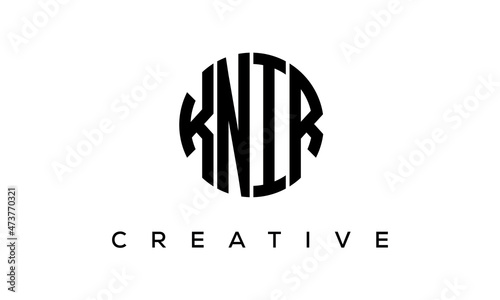 Letters KNIR creative circle logo design vector, 4 letters logo