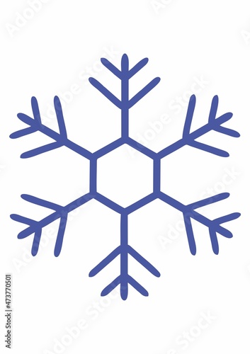snowflake on white background, cold symbol