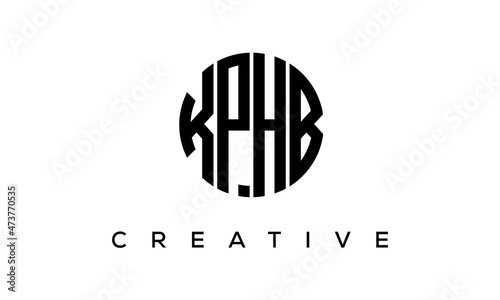 Letters KPHB creative circle logo design vector, 4 letters logo photo