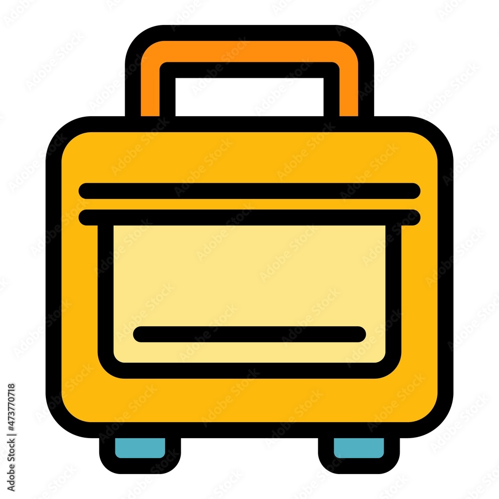 Case laptop bag icon. Outline case laptop bag vector icon color flat isolated Case laptop bag icon. Outline case laptop bag vector icon color flat isolated