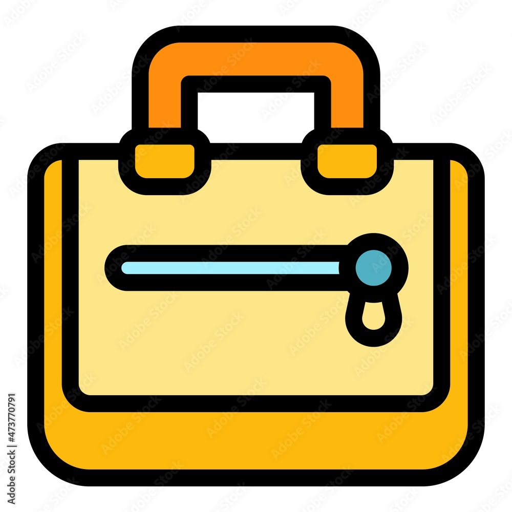 Luggage laptop bag icon. Outline luggage laptop bag vector icon color flat isolated Luggage laptop bag icon. Outline luggage laptop bag vector icon color flat isolated