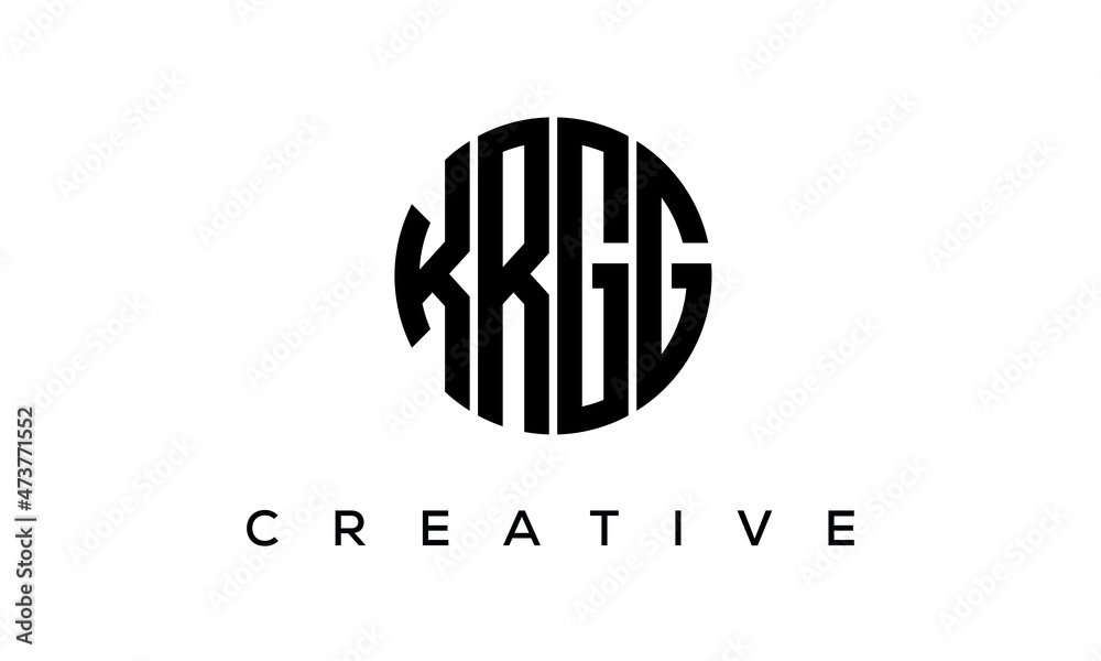 Letters KRGG creative circle logo design vector, 4 letters logo