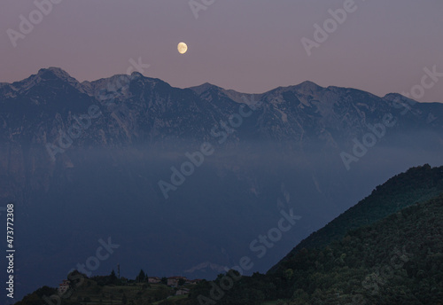 moon over the mountains