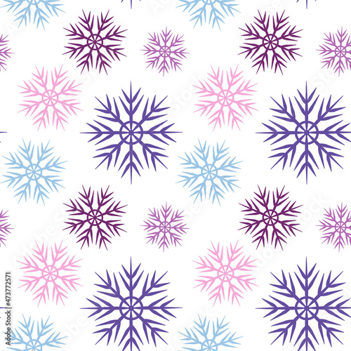 A seamless pattern on a square background is snowflakes. Design element