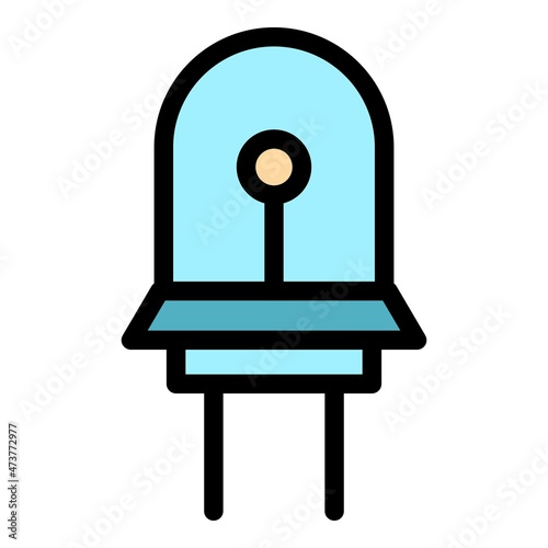 Electric diode icon. Outline electric diode vector icon color flat isolated