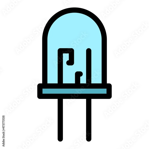 Terminal diode icon. Outline terminal diode vector icon color flat isolated photo