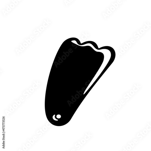 Gua sha scrapper facial massage vector illustration. Skin care natural stone black icon sign