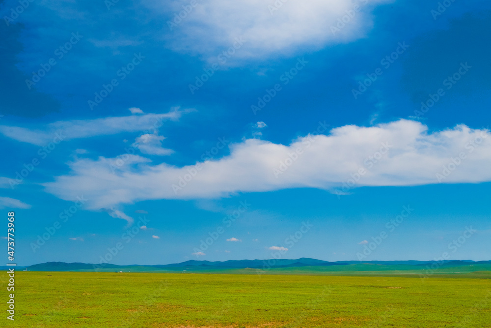 Obraz premium モンゴルの大地と空