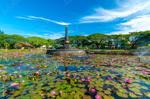 Tugu Malang (Alun-alun Bunder) as the main landmark and tourist icon of Malang City in East Java, Indonesia