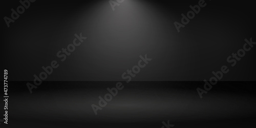 Black background with light effects. Use as montage for product display