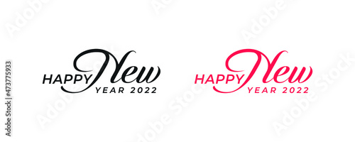 Abstract Hand-drawn creative calligraphy vector logo design. 2022 New year Logo Design