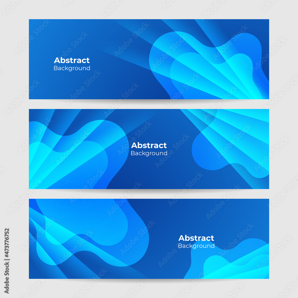 Fototapeta premium Abstract banner design with blue geometric background. Vector illustration