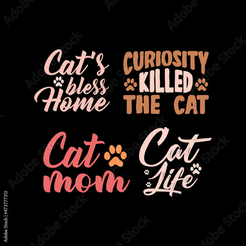 cat typography lettering for t-shirt design photo