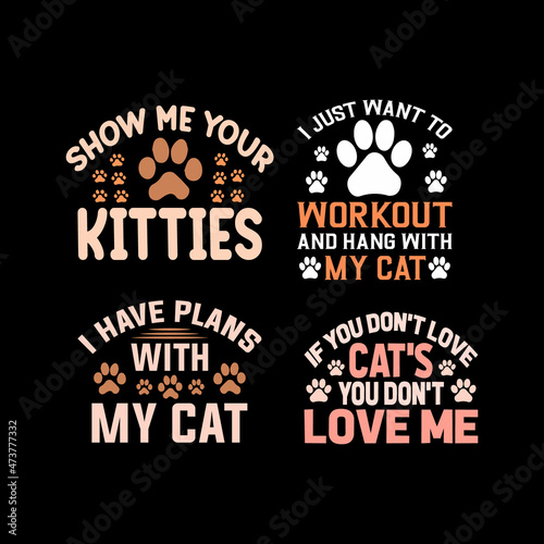 cat typography lettering for t-shirt design photo