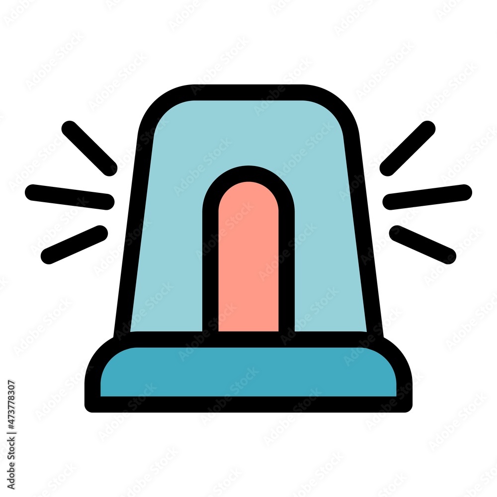 Medical siren icon. Outline medical siren vector icon color flat isolated Medical siren icon. Outline medical siren vector icon color flat isolated