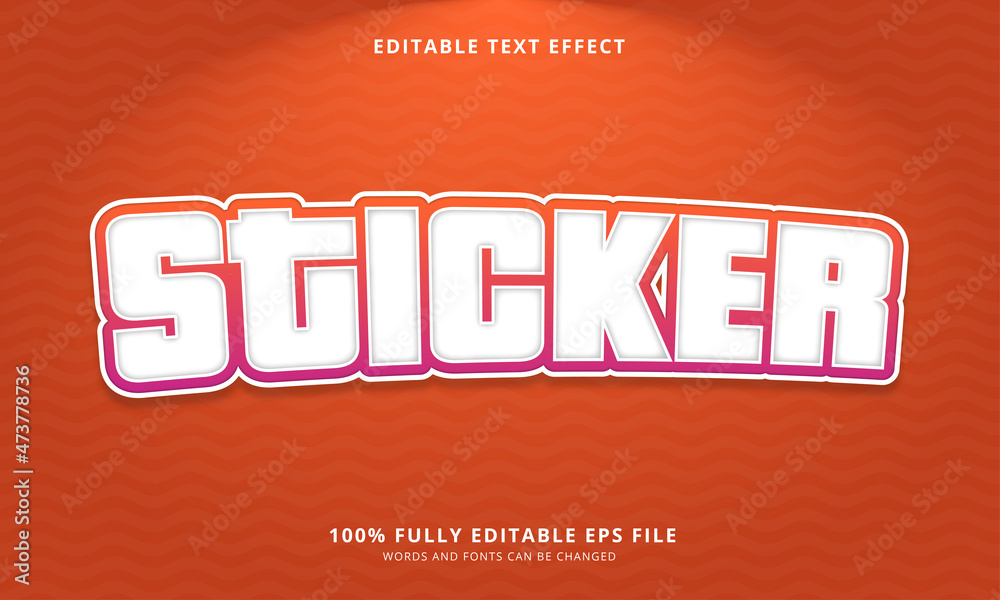 Sticker text style - Editable text effect