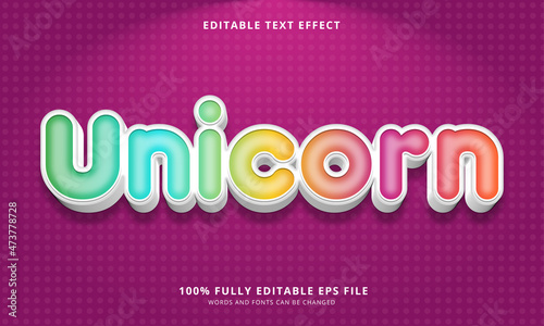 Unicorn text style - Editable text effect