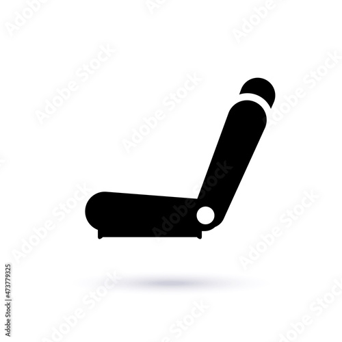 Vector car seat icon. Monochrome illustration. 