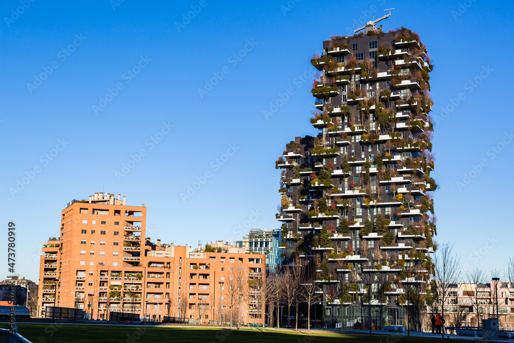 Milan and its skyscrapers,Milan,Italy