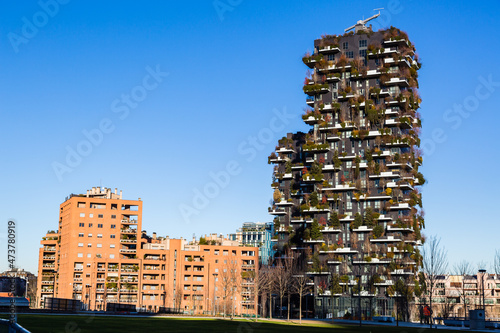 Obraz na płótnie Milan and its skyscrapers,Milan,Italy w salonie