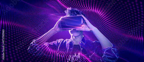 Virtual Reality - Metaverse-Technologie - Netzwerkverbindung. - Computergenerierte Umgebung -  photo