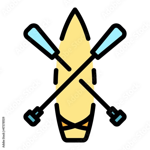 Sup surfing equipment icon. Outline sup surfing equipment vector icon color flat isolated