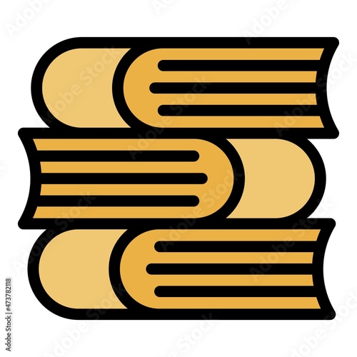 Final exam book stack icon. Outline final exam book stack vector icon color flat isolated