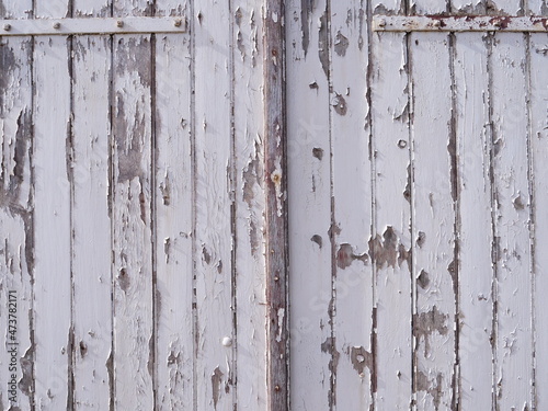 Wallpaper Mural A close-up on some wooden shutters closed. Burgundy, Saint-Nicolas-les-Citaux, the 21st October 2021, France. Torontodigital.ca