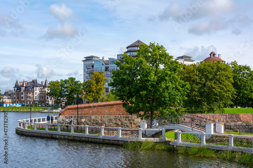 Kaliningrad, view from the New dam to the shore of the Upper Pond