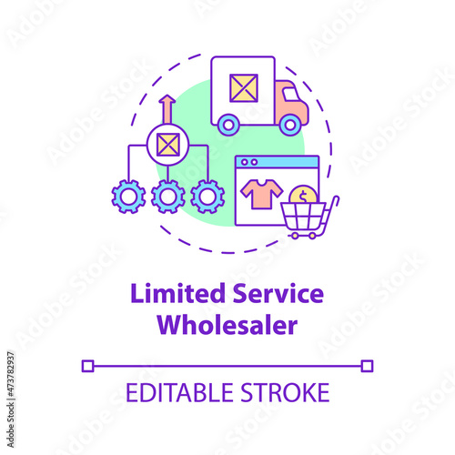 Limited service wholesaler concept icon. Customer service organization. Distribution and logistics company abstract idea thin line illustration. Vector isolated outline color drawing. Editable stroke