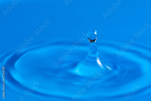Drop, a beautiful drop of water falling with beautiful shape, Selective focus.