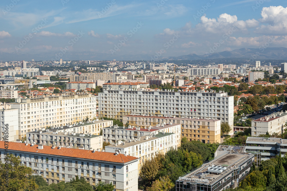 apartment blocks in Marseille, France