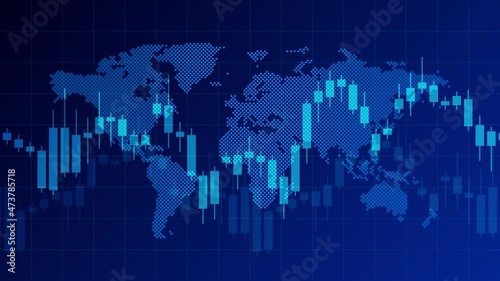Finance Business Data Graph. Digital Business Candle Chart. Abstract Stock Market Background.