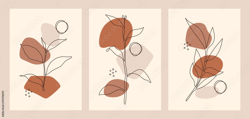 Abstract backgrounds with leaves social media banners with abstract geometric design Abstract backgrounds with leaves social media banners with abstract geometric design