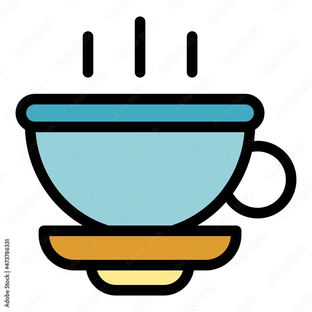 Beverage tea cup icon. Outline beverage tea cup vector icon color flat isolated Beverage tea cup icon. Outline beverage tea cup vector icon color flat isolated