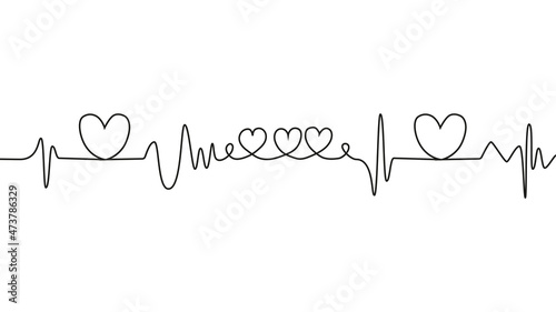 love lettering heartbeat design positive motivational optimist heart love.