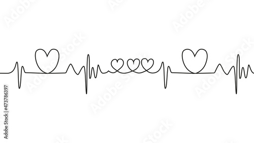 love lettering heartbeat design positive motivational optimist heart love.