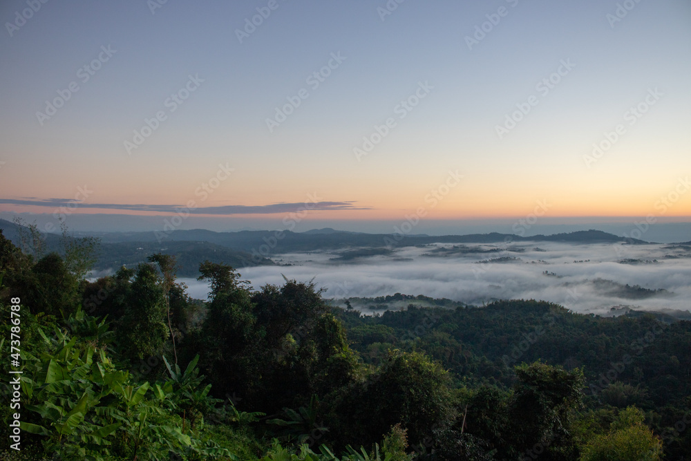 sunset in the mountains