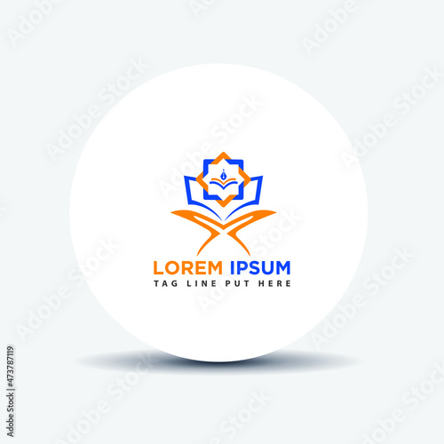 Islamic logo. Islamic education logo. Muslim learning logo template
