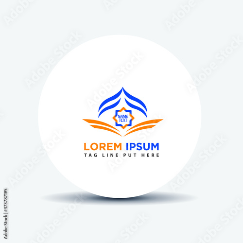 Islamic logo. Islamic education logo. Muslim learning logo template