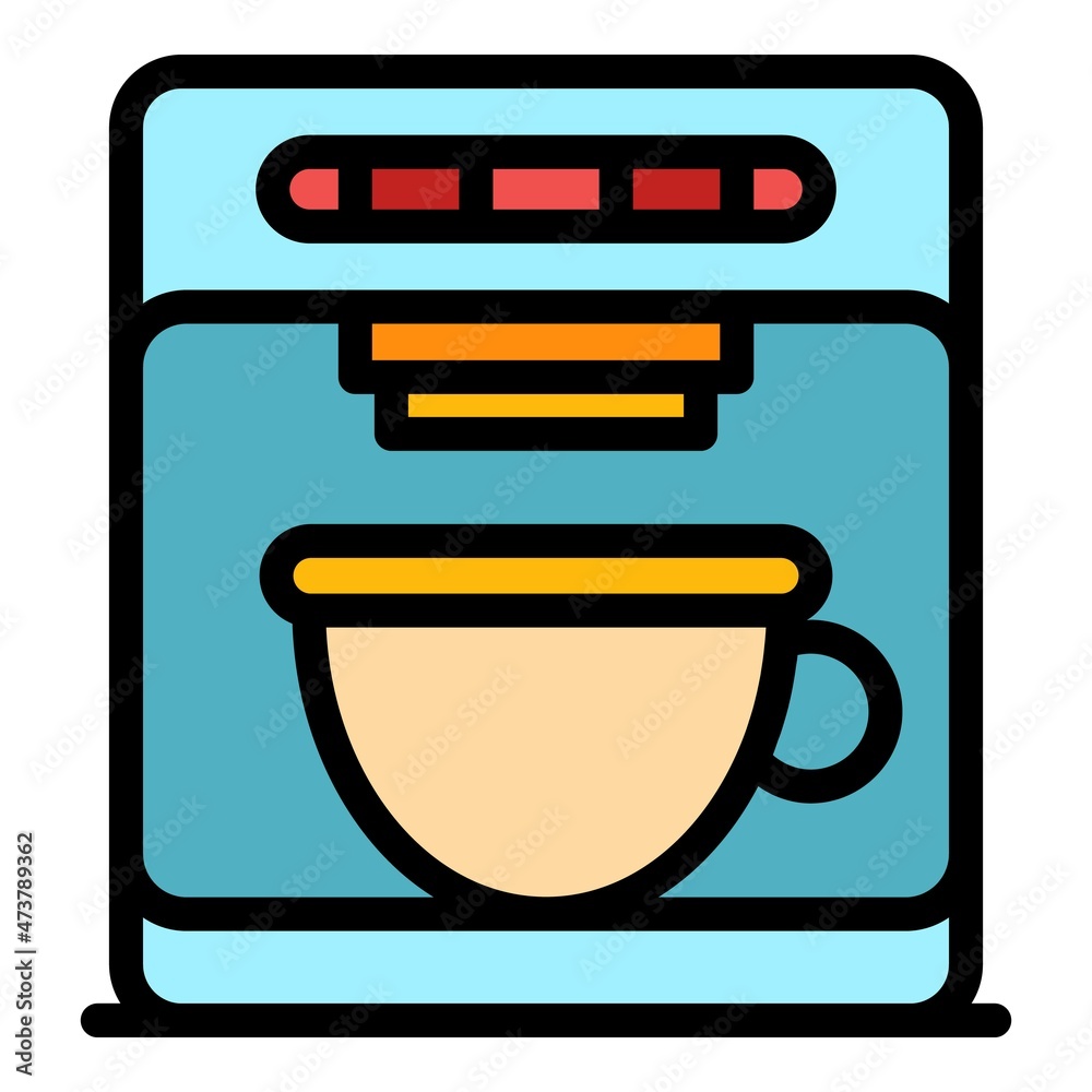 Coffee maker icon. Outline coffee maker vector icon color flat isolated Coffee maker icon. Outline coffee maker vector icon color flat isolated