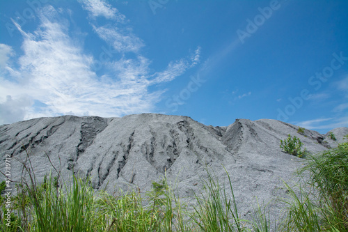 mountain landscape with blue sky and clouds