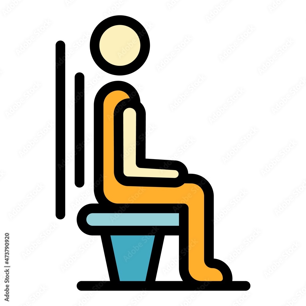 Spine correction icon. Outline spine correction vector icon color flat isolated Spine correction icon. Outline spine correction vector icon color flat isolated
