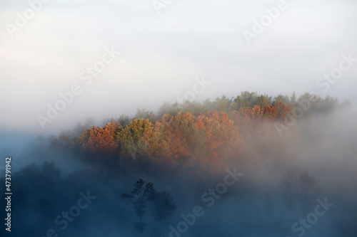 Nebel am Morgen an der Neubürg im Landkreis Bayreuth
