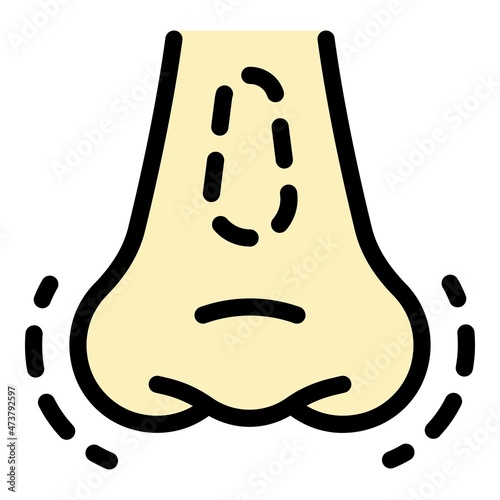Nose surgery icon. Outline nose surgery vector icon color flat isolated