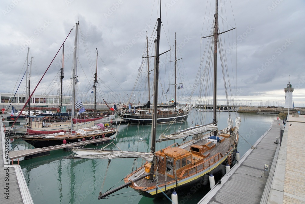 beautiful sailing ship at Port-Haliguen harbor in Brittany. France beautiful sailing ship at Port-Haliguen harbor in Brittany. France