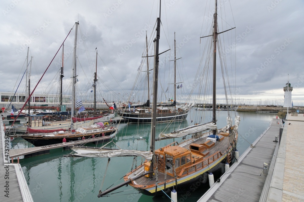 beautiful sailing ship at Port-Haliguen harbor in Brittany. France