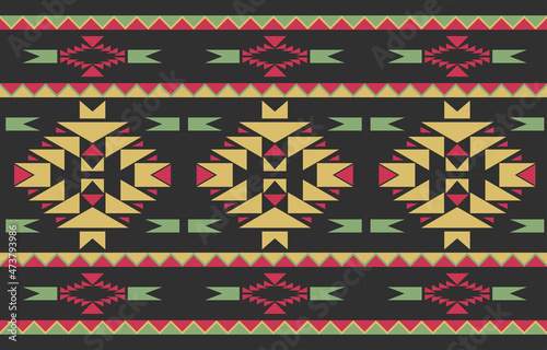 Tribal vector seamless navajo pattern. aztec abstract geometric art print