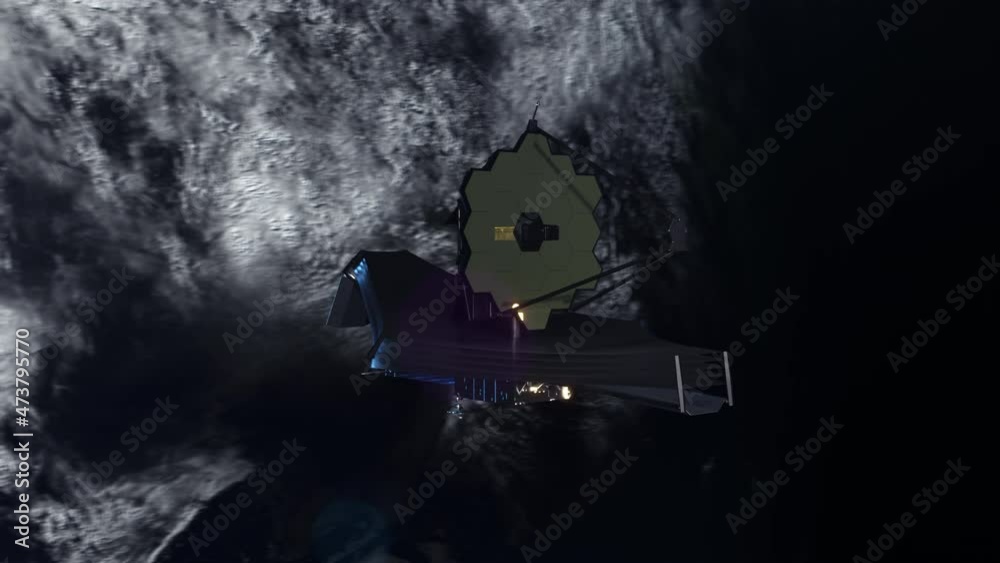 the new james webb space telescope orbiting the globe